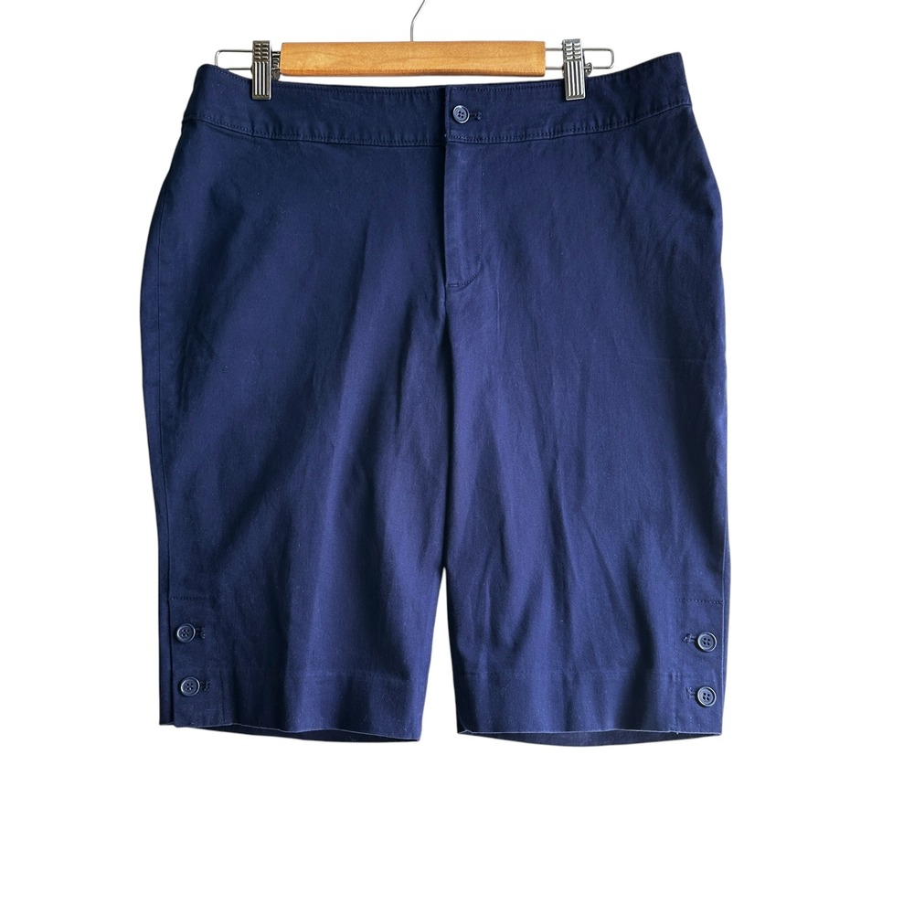 Monroe & Main Bermuda Shorts‎ Blue Classic Casual Cotton Walking Size 14 NWOT
